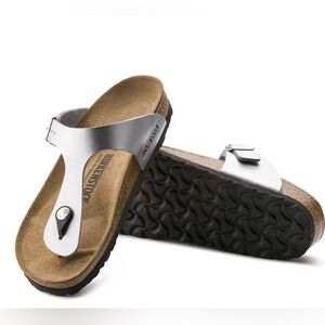 NEW Birkenstock Gizeh size 37 SILVER